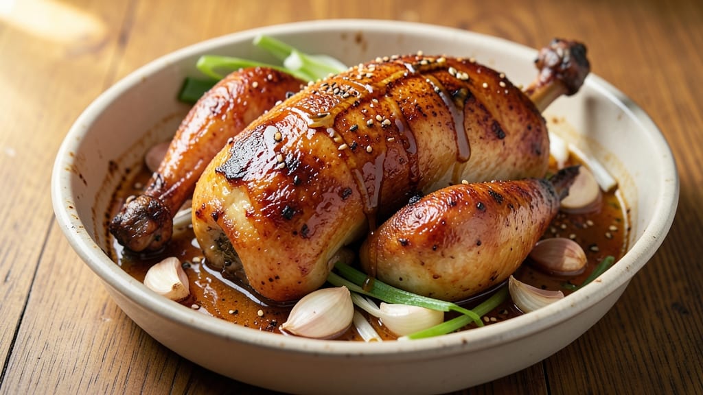 Asian Style Roast Chicken Recipe: Five-Spice Glazed Crispy Skin