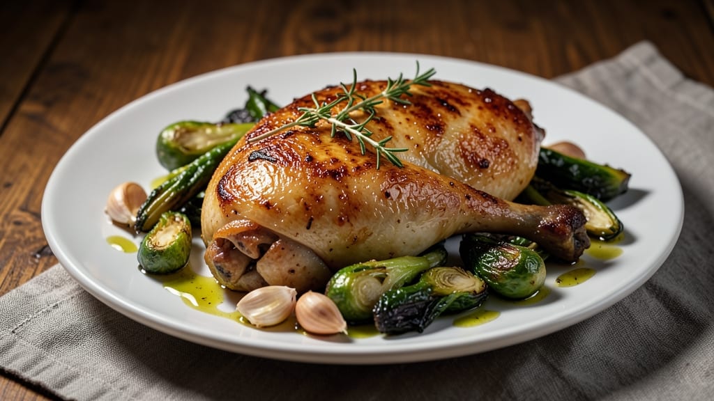 Baked Chicken and Brussels Sprouts Recipe: Crispy Roasted with Caramelized Edges