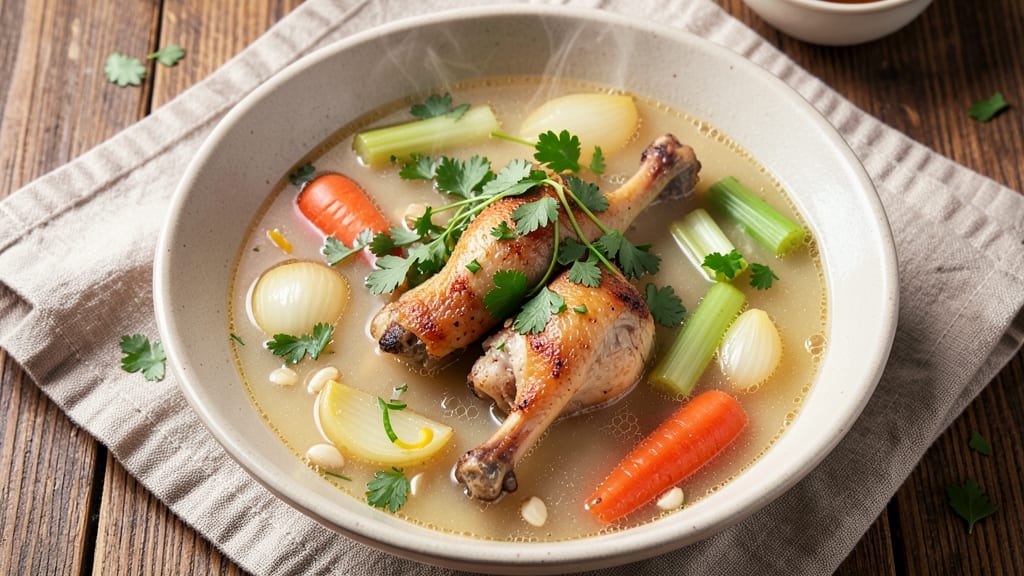 Basic Chicken Stock Soup Recipe: Homemade Bone Broth Richness in One Pot