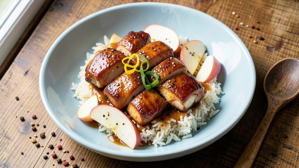 Apple Chicken and Rice Recipe: Sweet-Tart Glazed Chicken Over Fluffy Rice