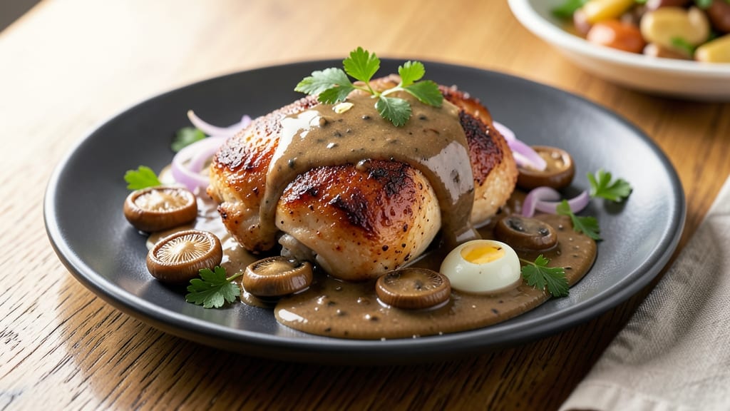 Baked Chicken With Mushroom Gravy Recipe: Savory Pan Sauce Transforms Leftovers
