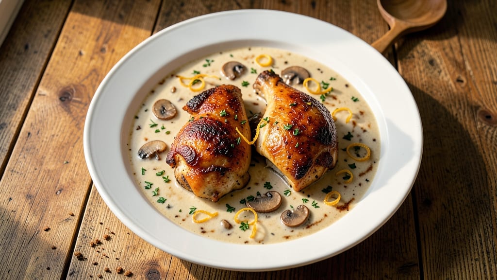 Baked Chicken Thighs With Cream Of Mushroom Soup Recipe: Crispy Skin, Velvety Sauce Fusion
