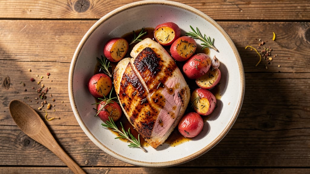 Baked Chicken Breast and Red Potatoes Recipe: One-Pan Roast with Herb-Crusted Crunch