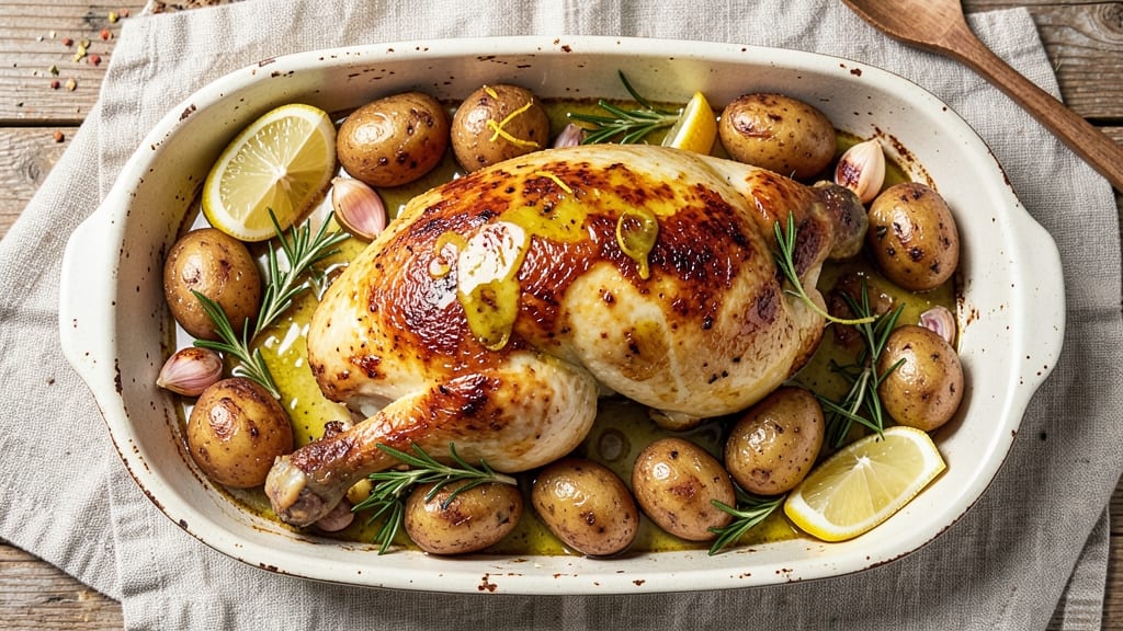 Baked Lemon Chicken And Potatoes Recipe: Bright Citrus Roast With Herbed Crispy Potatoes