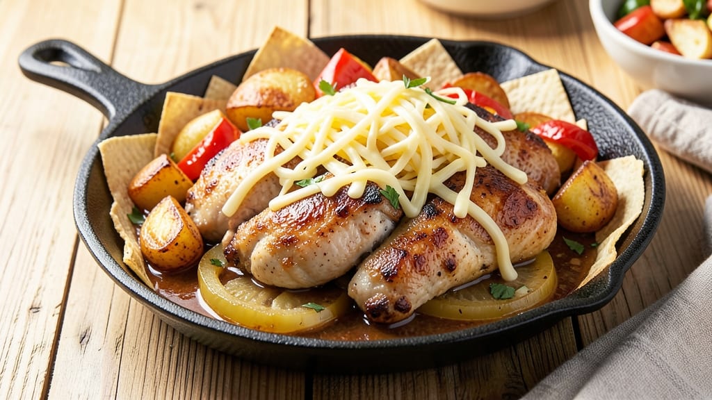 Applebee's Sizzling Chicken Skillet Recipe: Crispy Tortilla Crown Over Smoky Cheddar Streaks