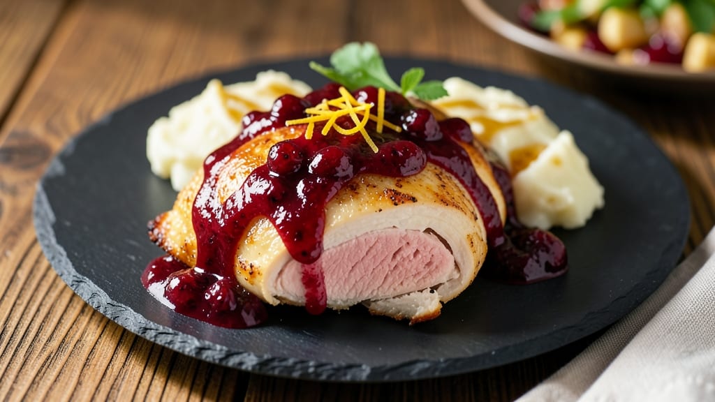 Baked Chicken With Cranberry Sauce Recipe: Juicy Roast with Homemade Tart-Sweet Glaze