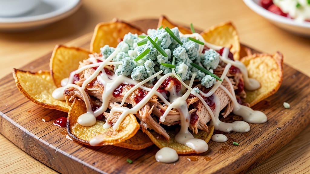 Buffalo Chicken Potato Skins Recipe: Crispy Tortilla Crowns Over Spicy Ranch Rivers