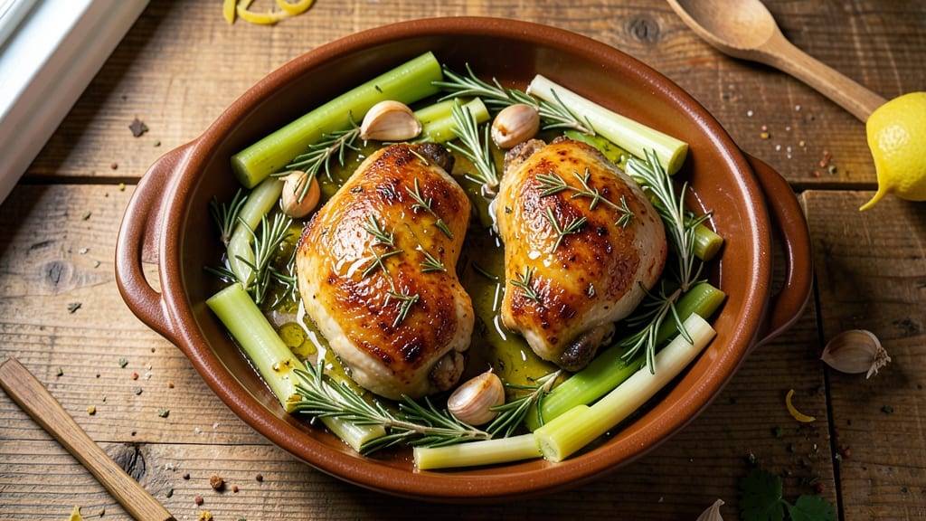 Baked Chicken and Celery Recipe: Herb-Infused One-Pan Roast