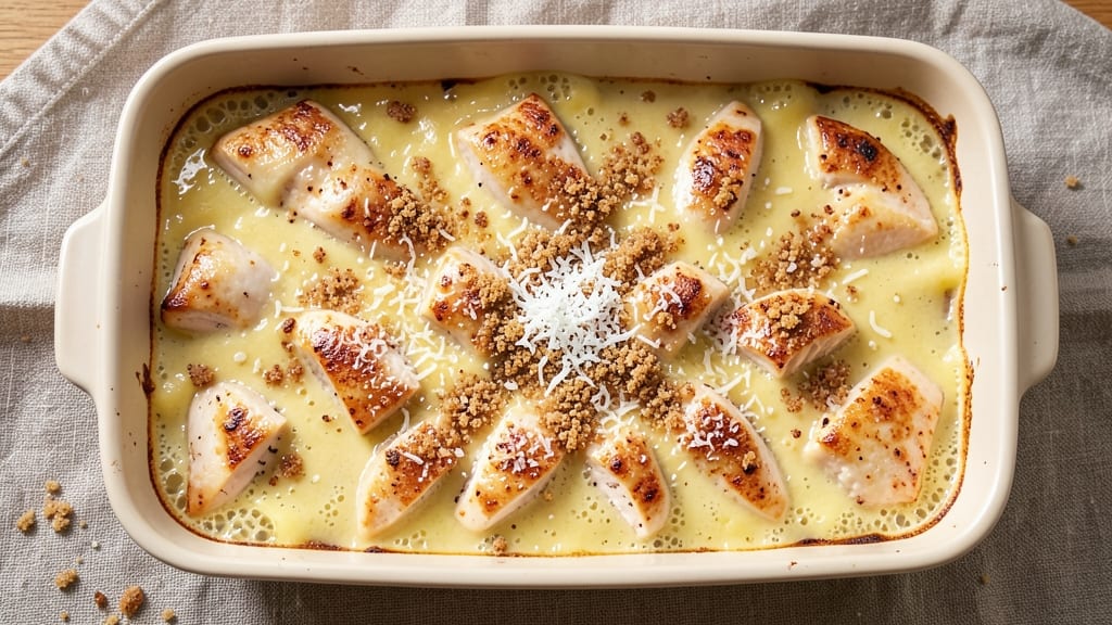 Campbell's Cream of Chicken Casserole Recipe: Cheesy, Crispy Top and Creamy Base