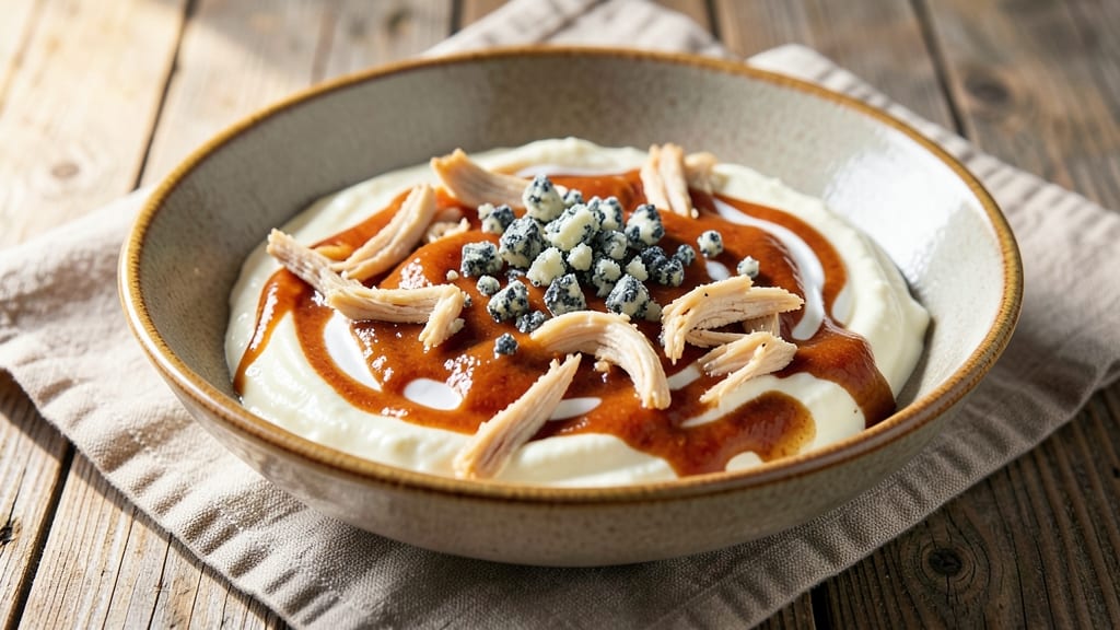 Canned Chicken Wing Dip Recipe: Crunchy Celery Crown Over Ultra-Creamy Swirls