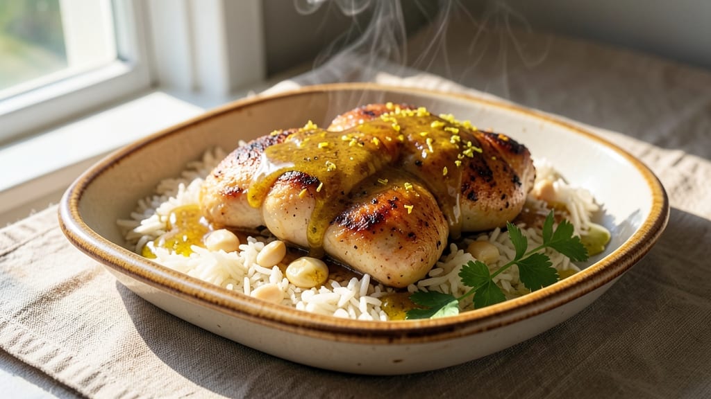 Baked Lemon Chicken And Rice Recipe: Zesty One-Pan Dinner in 40 Minutes