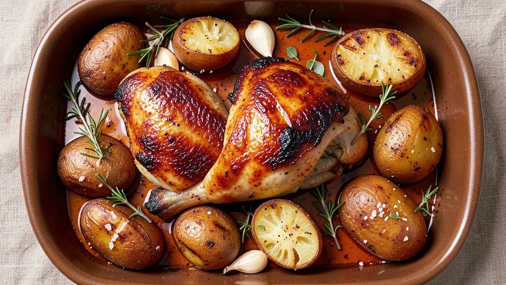 Chicken Thigh And Potato Oven Recipe: Crispy Skin, Fluffy Potatoes in One Pan