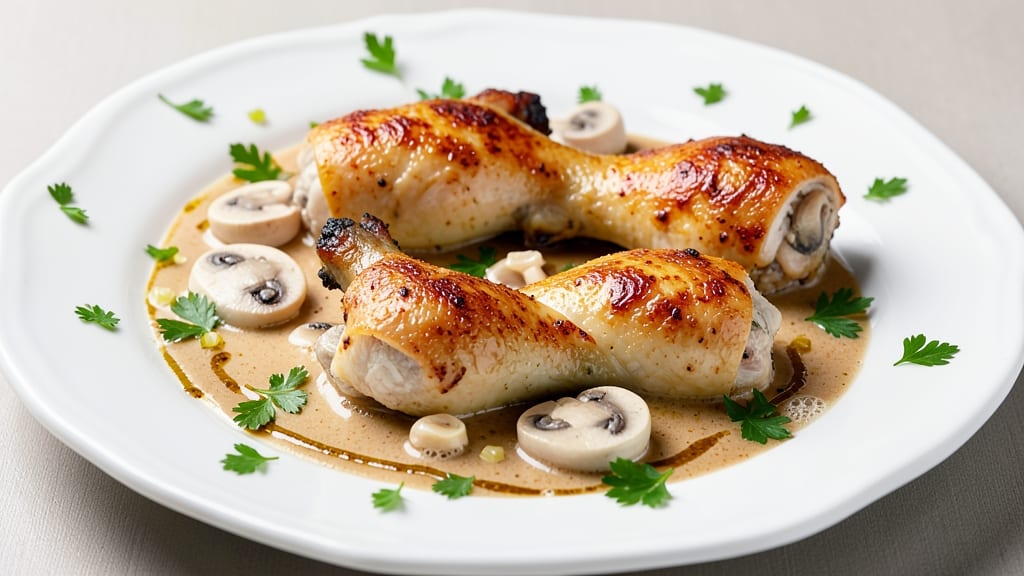 Cream of Mushroom Chicken Legs Recipe: Rich Velvety Sauce Hugging Crispy Skin