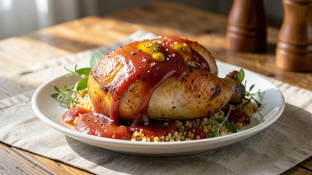 Baked Chicken With Mustard and Ketchup Recipe: Tangy-Spiced Crisp in One Pan