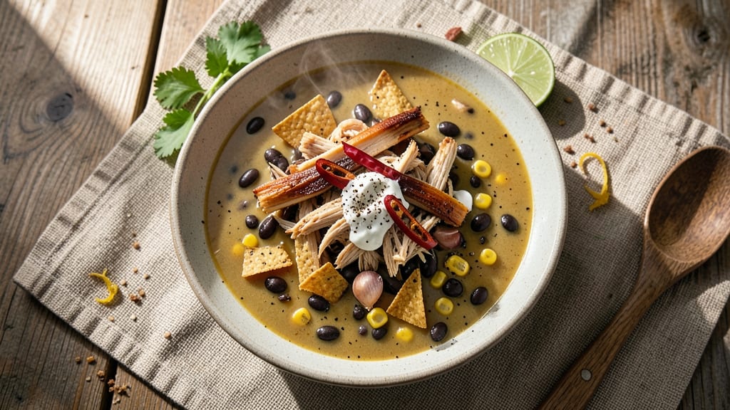 Barefoot Contessa Chicken Tortilla Soup Recipe: Smoky Black Bean and Corn Swirls