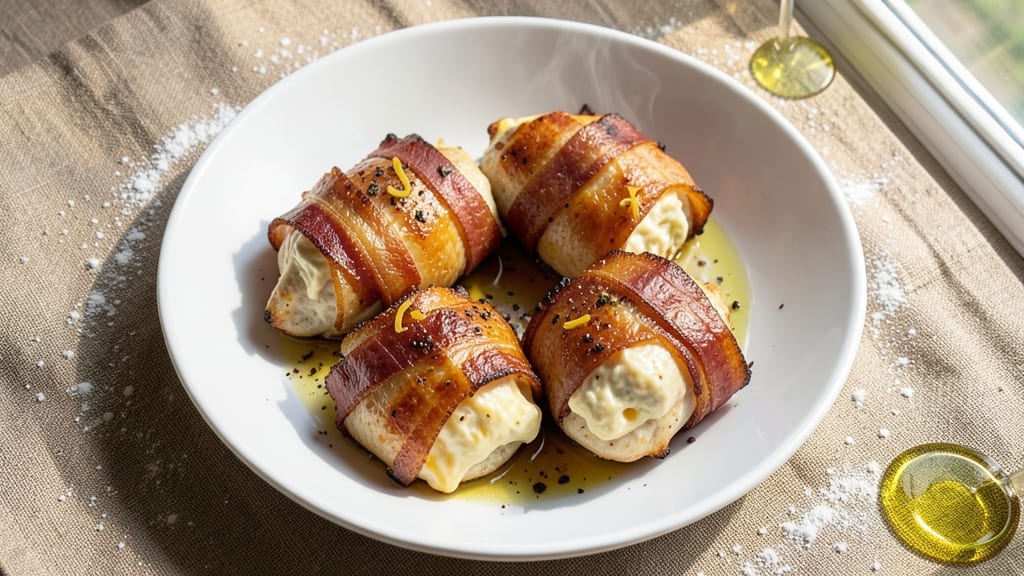 Bacon-Wrapped Cheese-Stuffed Chicken Breast Recipe: Smoky Bacon Crust Meets Melted Cheese Rivers
