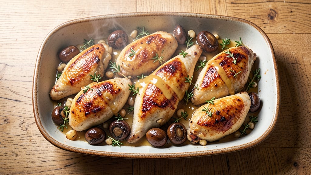 Jamie Oliver's Chicken and Mushroom Tray Bake Recipe: Herb-Infused One-Pan Dinner