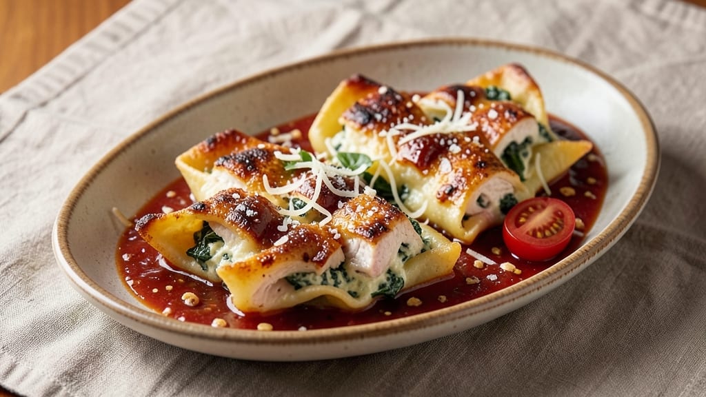 Maggiano's Chicken and Spinach Manicotti Copycat Recipe: Layered Pasta With Herbed Ricotta and Melted Mozzarella