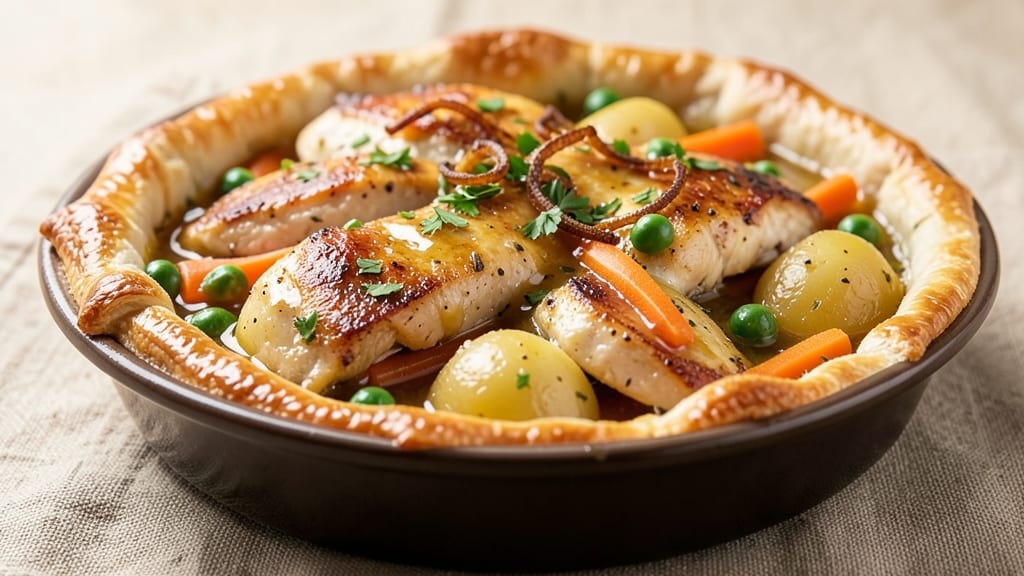 Mrs Budd's Chicken Pot Pie Copycat Recipe: Flaky Crust Hugs Savory Filling